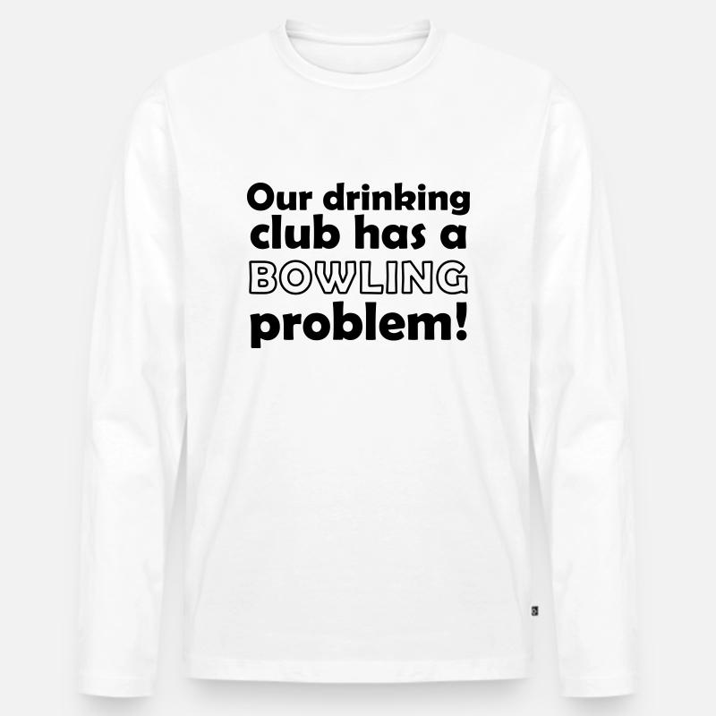 bowling problem - Männer Premium Bio Langarmshirt - Weiß