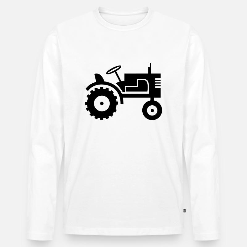 traktor_01 - Männer Premium Bio Langarmshirt - Weiß