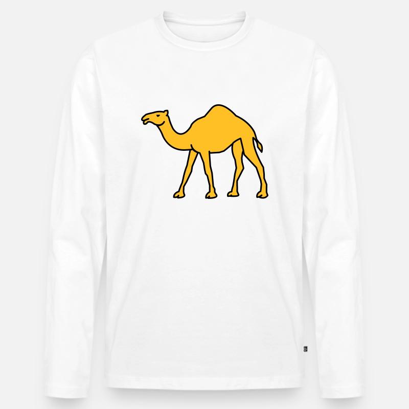 kamel_02 - Männer Premium Bio Langarmshirt - Weiß