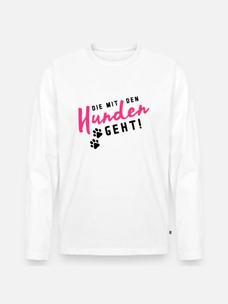hunden die mit den - Männer Premium Bio Langarmshirt - Weiß