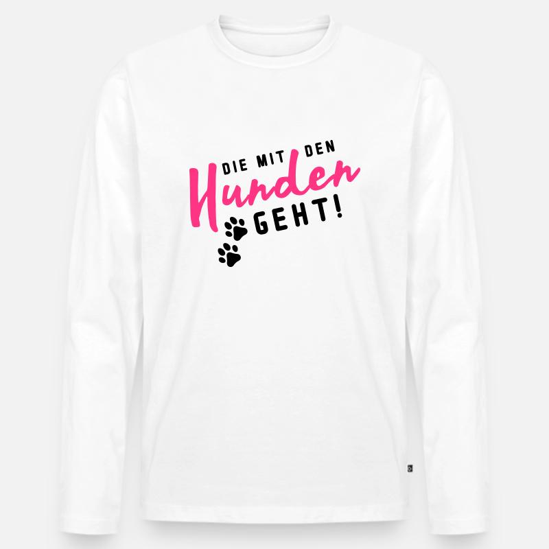 hunden die mit den - Männer Premium Bio Langarmshirt - Weiß
