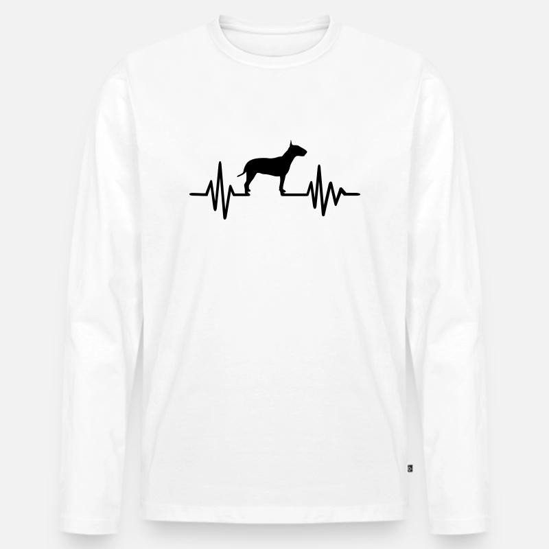 Bullterrier - Männer Premium Bio Langarmshirt - Weiß