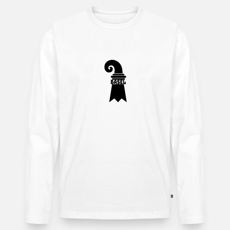 Baslerstab - Männer Premium Bio Langarmshirt - Weiß