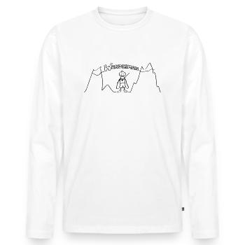 Wanderman - Männer Premium Bio Langarmshirt - Weiß - Vorne - Nico (187cm)