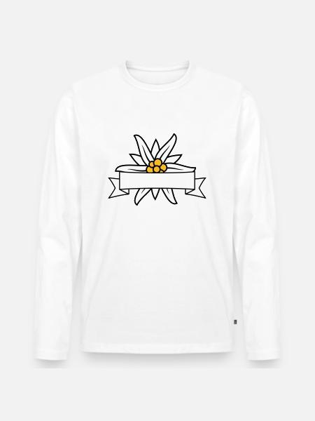 Text banner Edelweiss - Men's Premium Organic Long Sleeve Shirt - white
