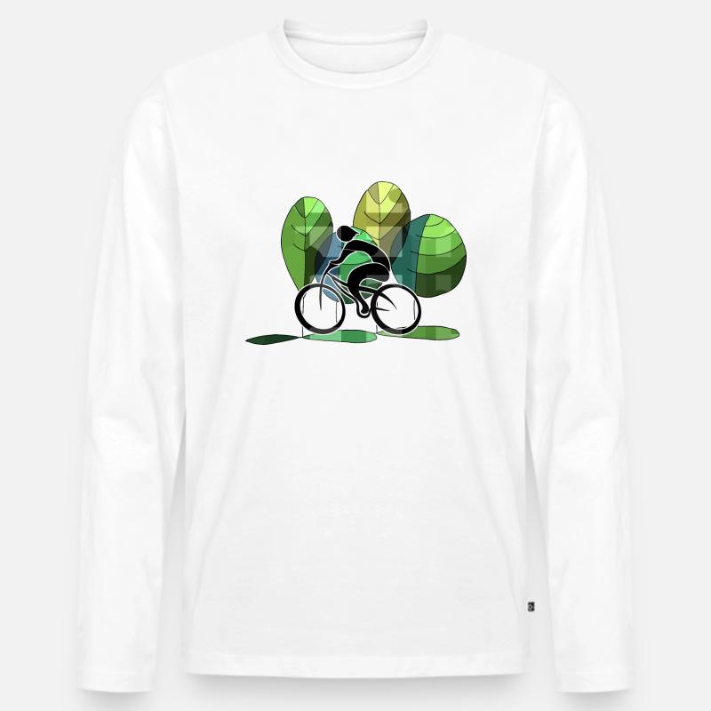 Radfahrer - Männer Premium Bio Langarmshirt - Weiß