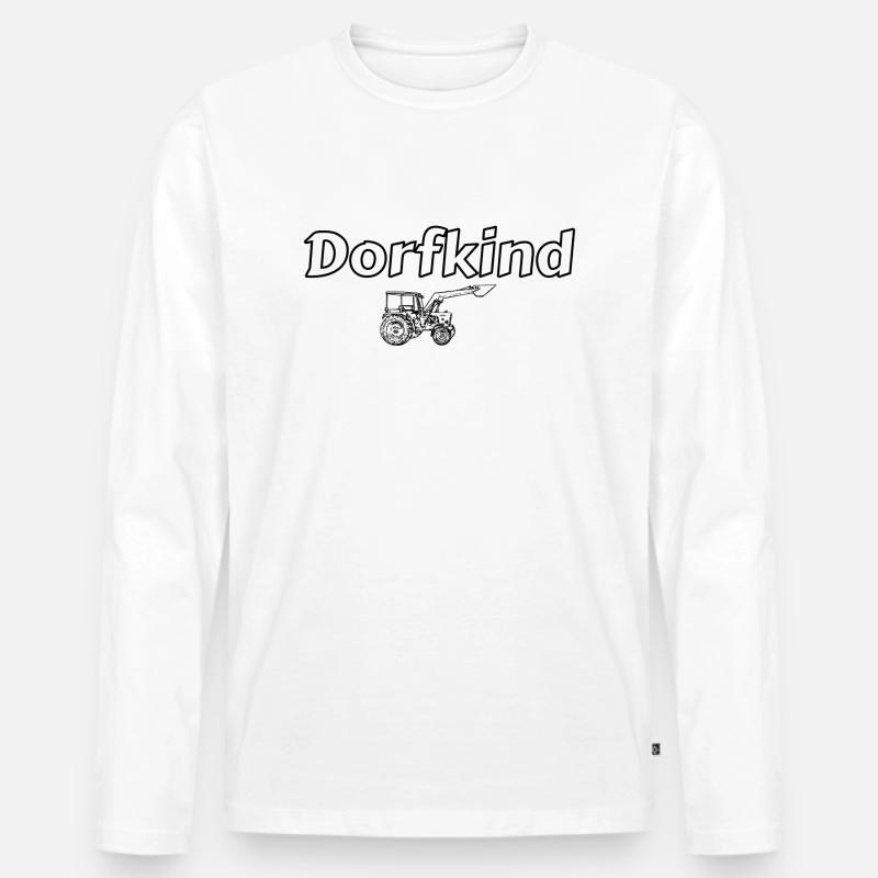 Dorfkind - Männer Premium Bio Langarmshirt - Weiß