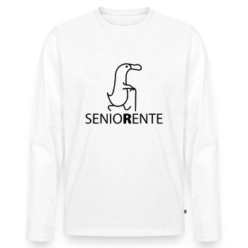 Senior Ente Rente - Männer Premium Bio Langarmshirt - Weiß - Vorne - Nico (187cm)