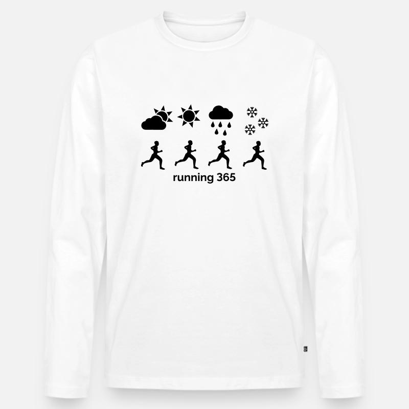 Running 365 - Männer Premium Bio Langarmshirt - Weiß