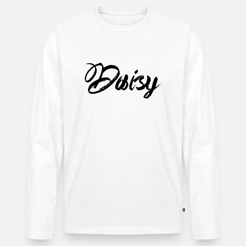 Daisy - Männer Premium Bio Langarmshirt - Weiß
