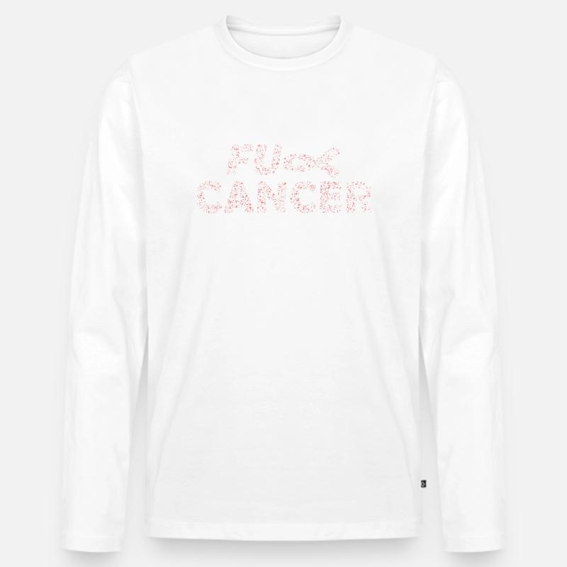 FCK KREBS - Männer Premium Bio Langarmshirt - Weiß