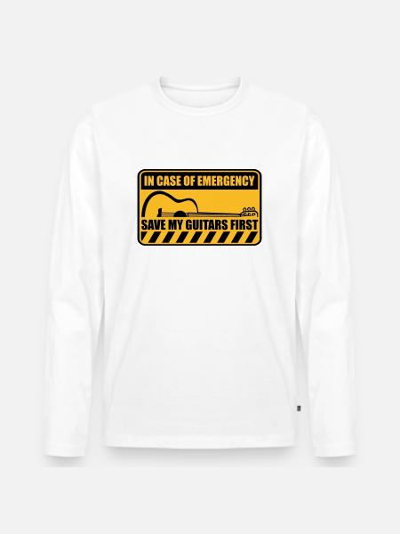 Save My Guitars First - Men's Premium Organic Long Sleeve Shirt - white