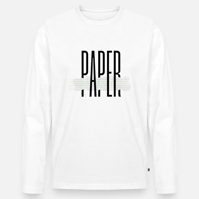 Papier - Männer Premium Bio Langarmshirt - Weiß