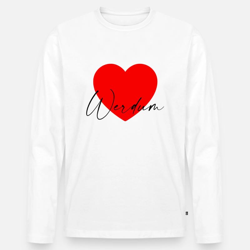 i Love Werdum - Männer Premium Bio Langarmshirt - Weiß