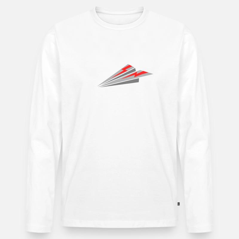 Papierflieger Pilot - Männer Premium Bio Langarmshirt - undefined