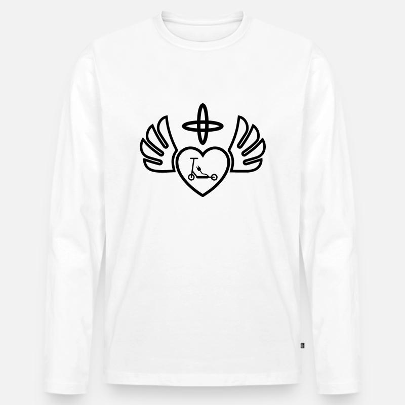 E-Scooter E-Roller Scooter - Männer Premium Bio Langarmshirt - Weiß