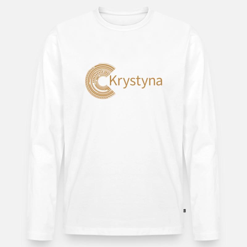 Für Krystyna - Männer Premium Bio Langarmshirt - Weiß