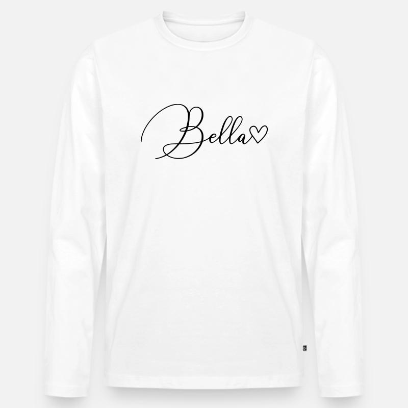 Bella Name Vorname Mädchen - Männer Premium Bio Langarmshirt - Weiß