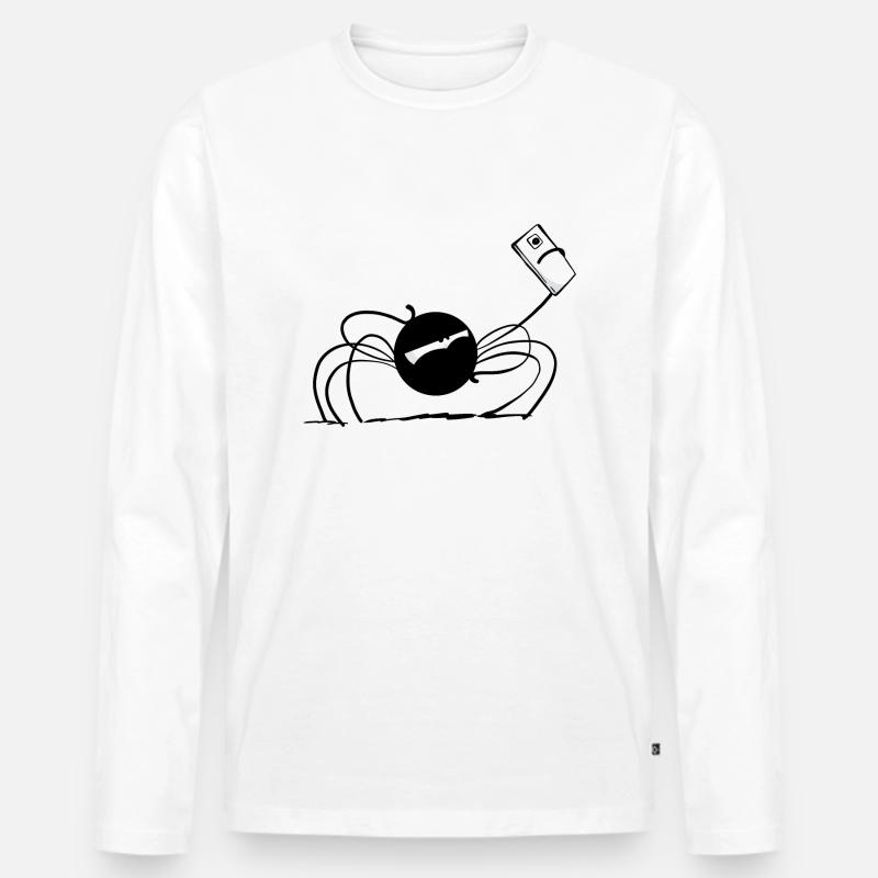Beth die Spinne - Das Selfie - Männer Premium Bio Langarmshirt - Weiß