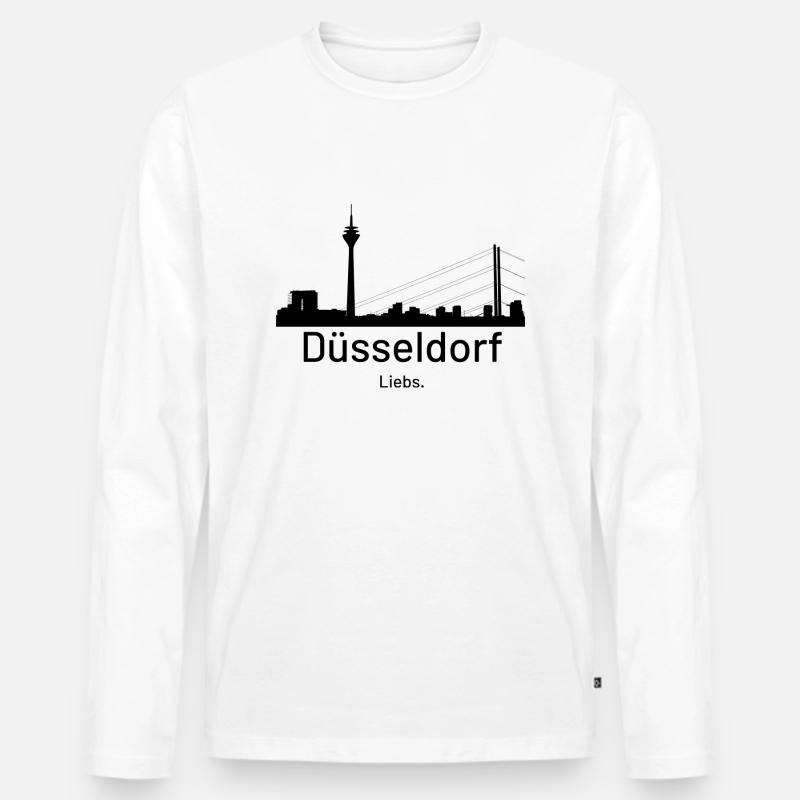 Düsseldorf. Liebs. - Männer Premium Bio Langarmshirt - Weiß