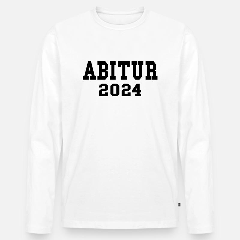 Abitur 2024 Geschenk - Männer Premium Bio Langarmshirt - Weiß