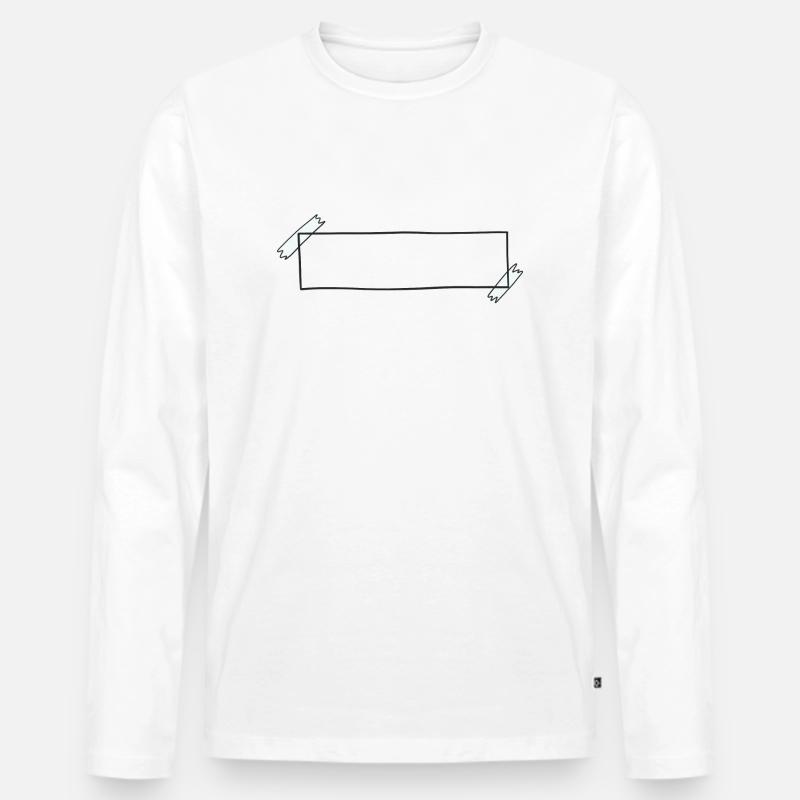 Banner Text Deko Klebeband - Männer Premium Bio Langarmshirt - Weiß