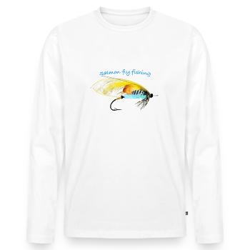 The Chatterer - Men's Premium Organic Long Sleeve Shirt - white - Front - Nico (187cm)