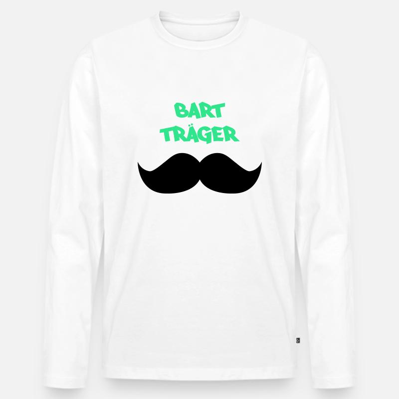 bart träger2 - Männer Premium Bio Langarmshirt - Weiß