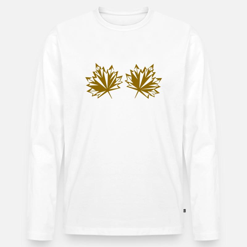 herbst blatt 2 - Männer Premium Bio Langarmshirt - Weiß