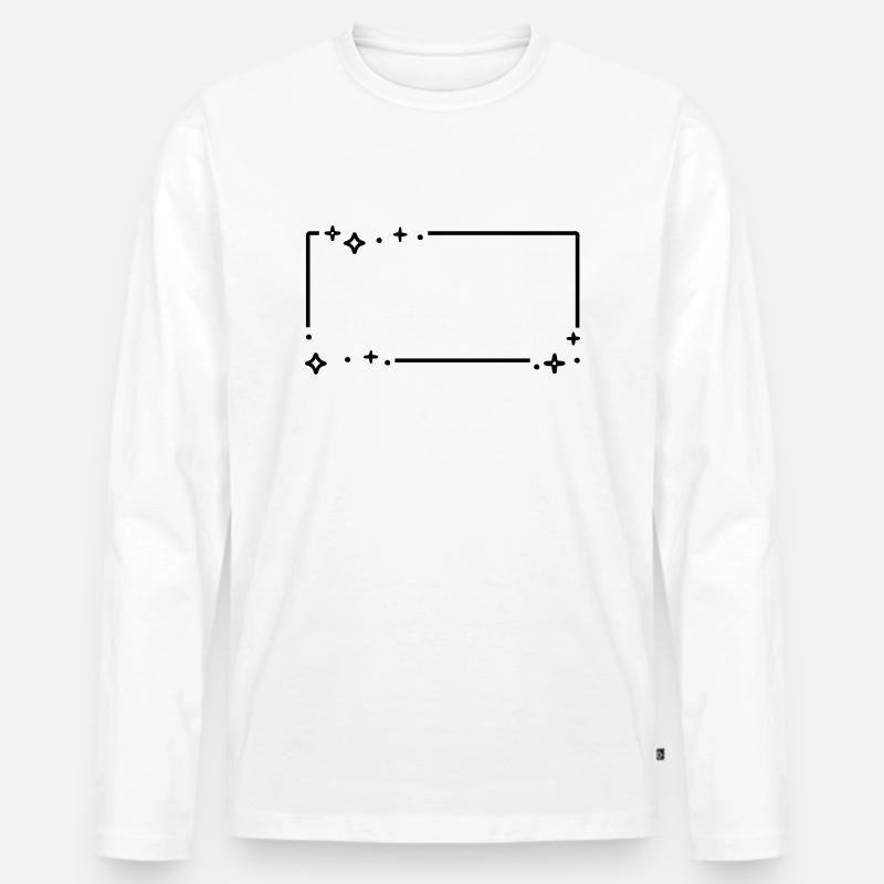 Sternchen Sterne Rahmen - Männer Premium Bio Langarmshirt - Weiß