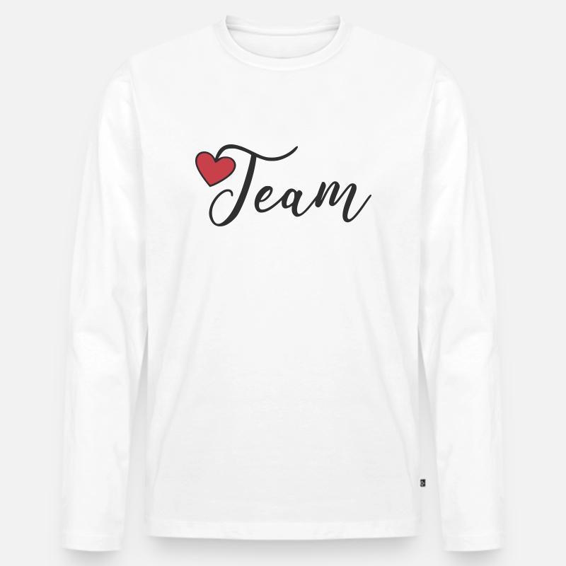 Team Herz - Männer Premium Bio Langarmshirt - Weiß