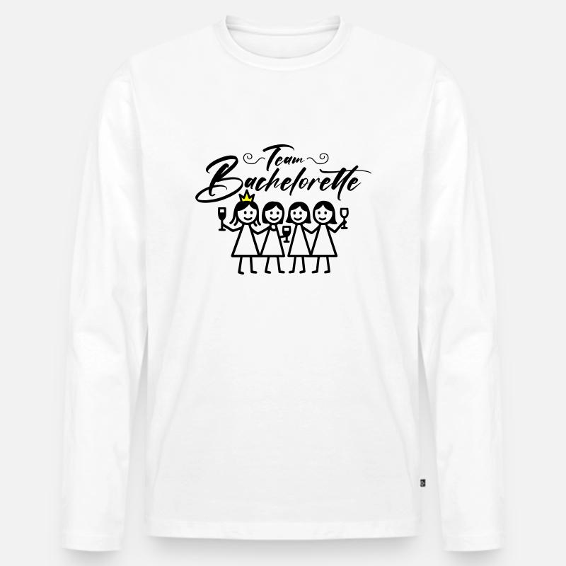 Bachelorette Team Mädels - Männer Premium Bio Langarmshirt - Weiß
