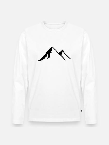 Berg - Männer Premium Bio Langarmshirt - Weiß