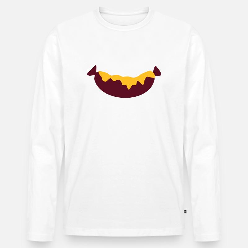 Wurst - Männer Premium Bio Langarmshirt - Weiß