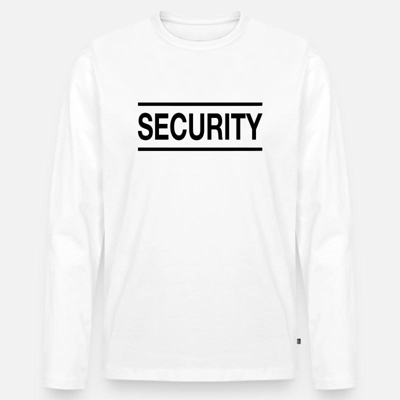 Security - Männer Premium Bio Langarmshirt - Weiß