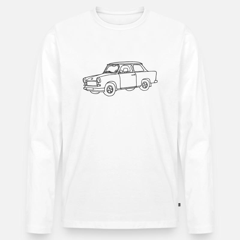 Trabi, , Kleinwagen der DDR - Männer Premium Bio Langarmshirt - Weiß