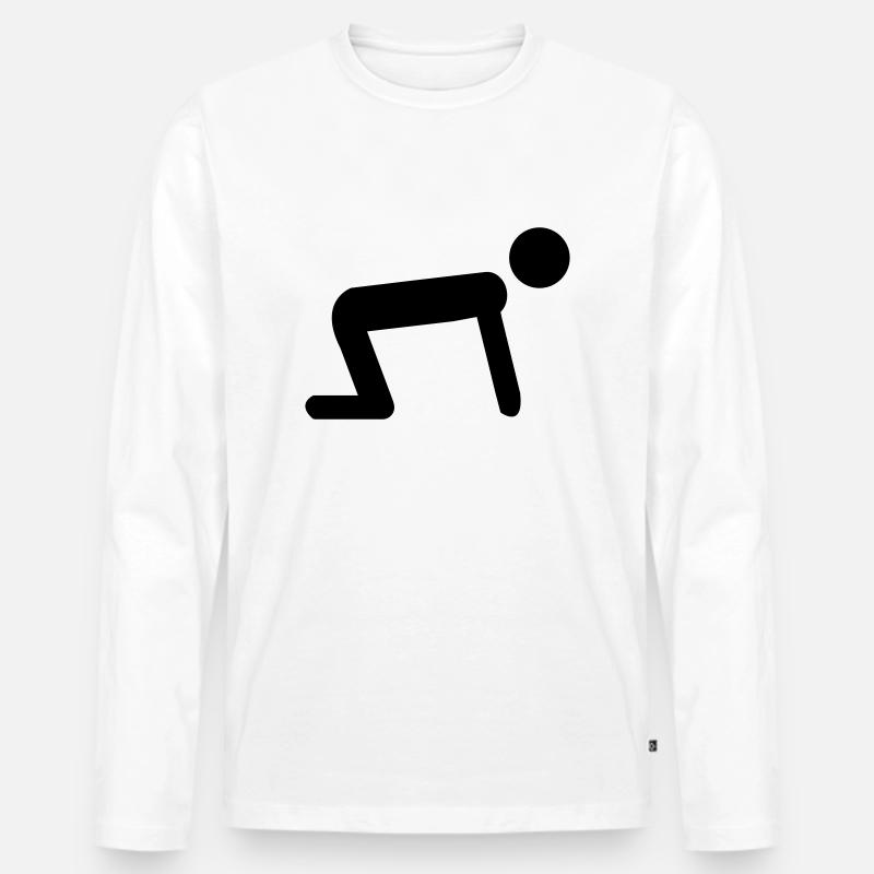 mann - Männer Premium Bio Langarmshirt - Weiß