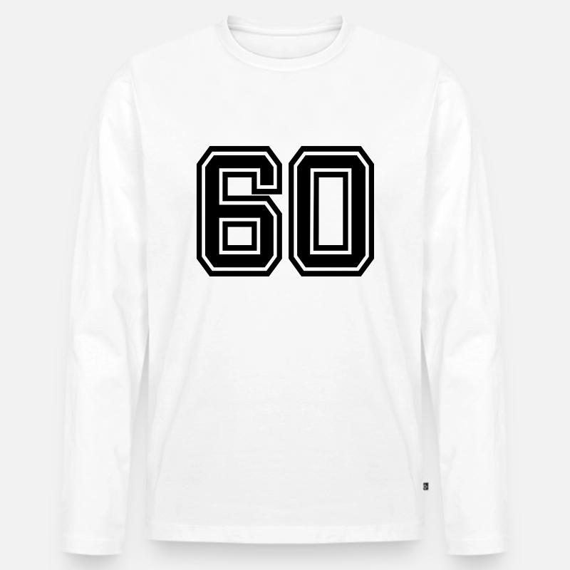 60 - Männer Premium Bio Langarmshirt - Weiß