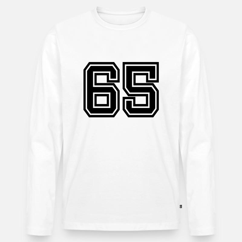 65 - Männer Premium Bio Langarmshirt - Weiß