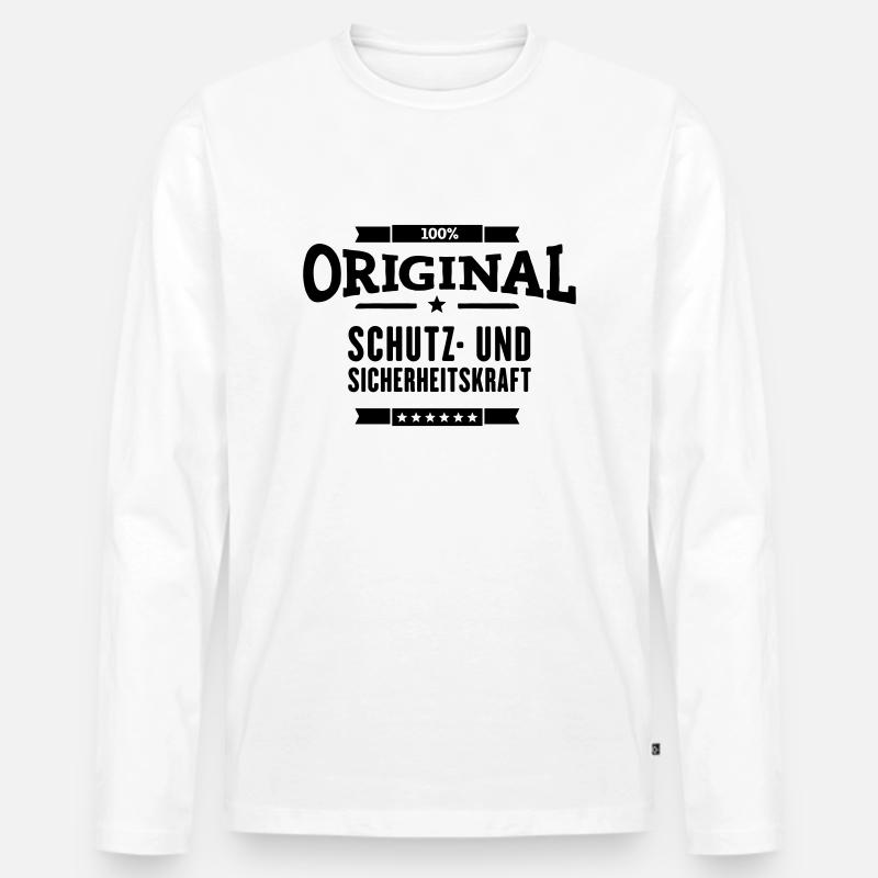 100% Sicherheitskraft - Männer Premium Bio Langarmshirt - Weiß