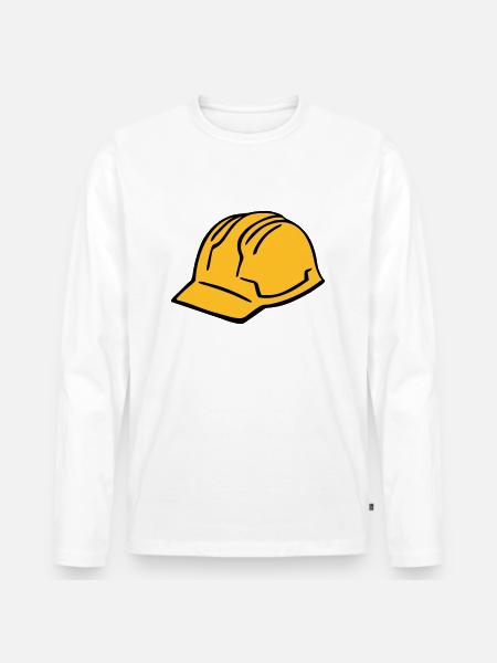 Hard hat - Men's Premium Organic Long Sleeve Shirt - white