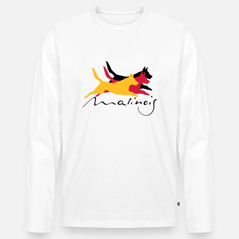 Malinois_german_color - Männer Premium Bio Langarmshirt - Weiß