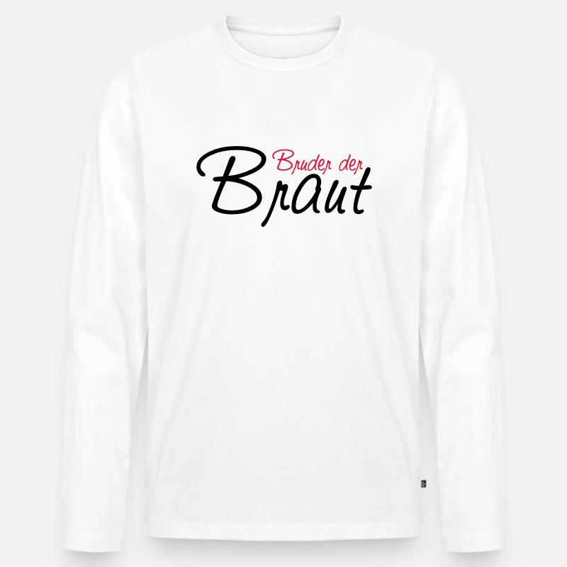 bruder_der_braut - Männer Premium Bio Langarmshirt - Weiß