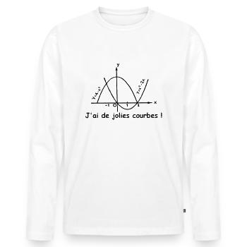 jolies_courbes - T-shirt manches longues Premium bio Homme - blanc - Devant - Nico (187cm)