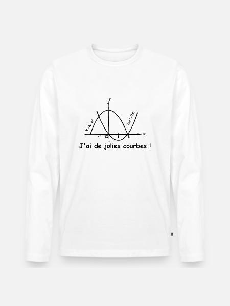 jolies_courbes - Männer Premium Bio Langarmshirt - Weiß