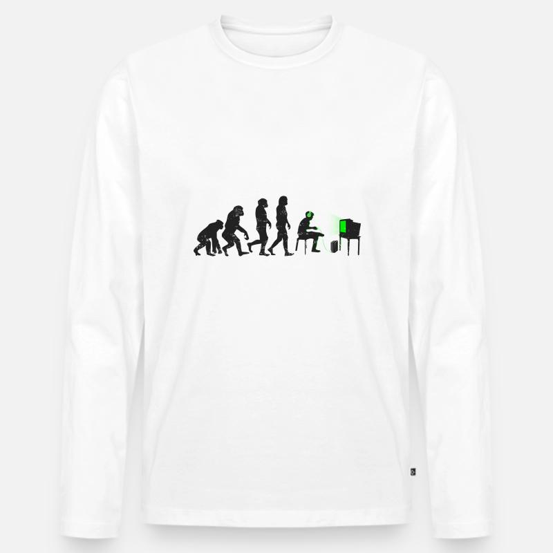 Evolution of Gamer Evolution - Männer Premium Bio Langarmshirt - Weiß