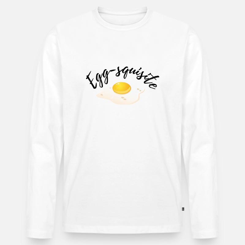 Egg-squisite - Männer Premium Bio Langarmshirt - Weiß