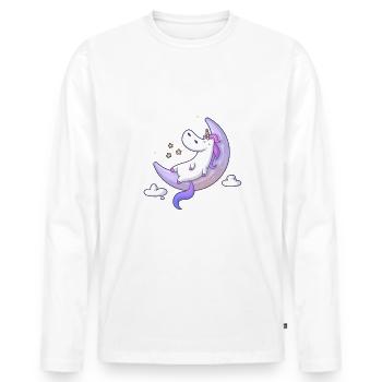 Just a Dreamer - Dreamy Unicorn - Men's Premium Organic Long Sleeve Shirt - white - Front - Nico (187cm)