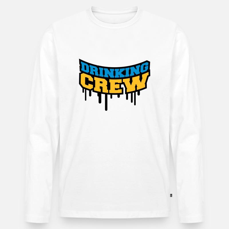 Drinking Crew Graffiti - Men's Premium Organic Long Sleeve Shirt - white