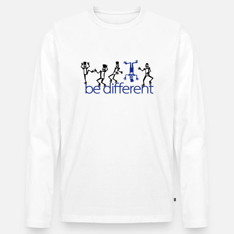 be different (2c) - Männer Premium Bio Langarmshirt - Weiß